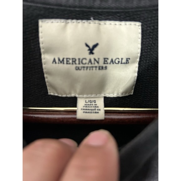 SALE {5/$25} 📦 American Eagle Sweatshirt Women Large Black  Crew Neck Sweater‎ - Picture 3 of 6